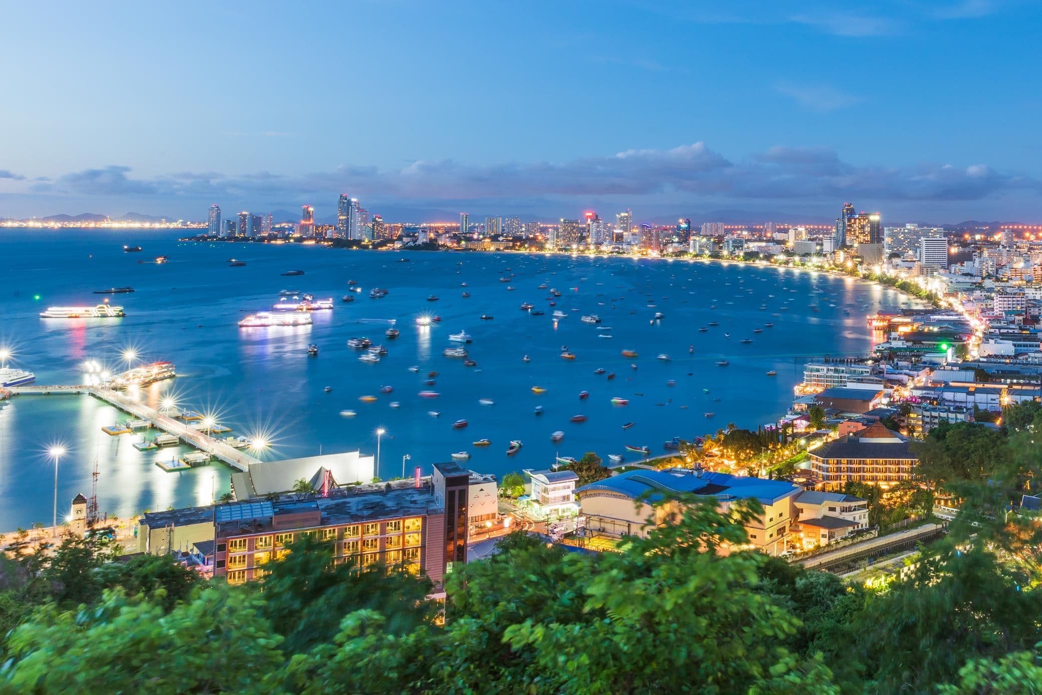 Pattaya Beach skyline and nightlife atmosphere
