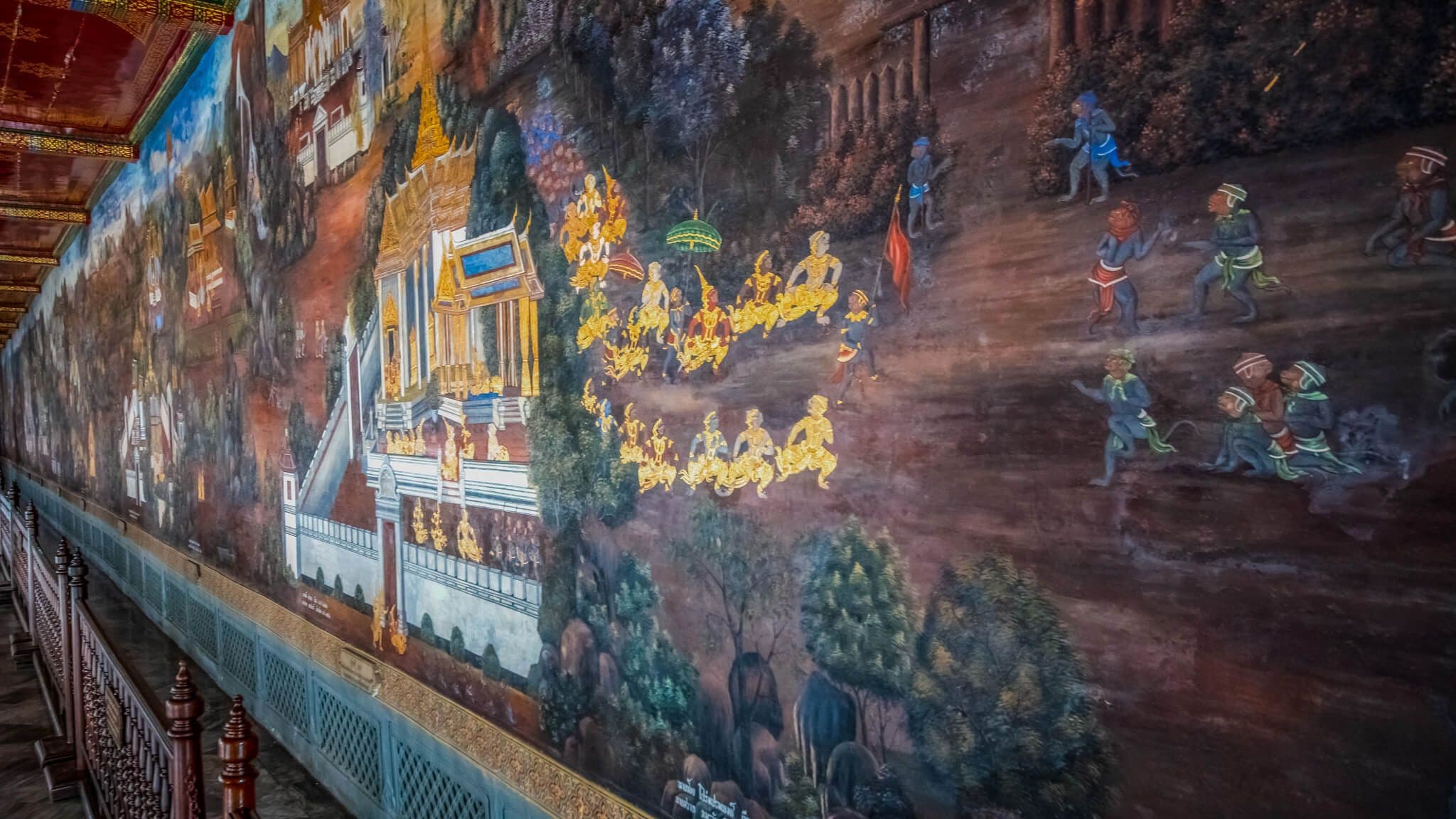 Beautiful view of the Grand Palace and Wat Phra Kaew temple in Bangkok, Thailand