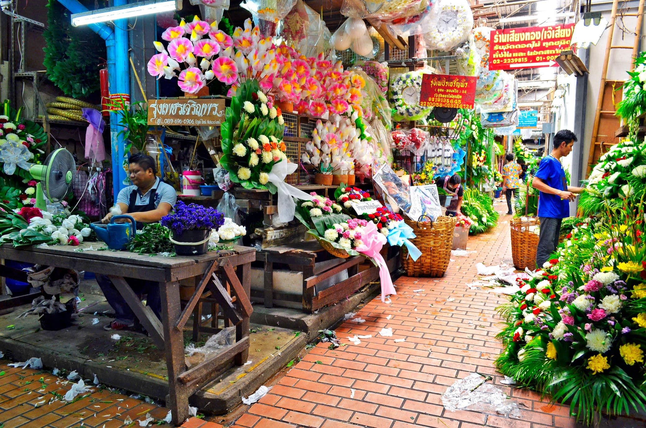 Flower market at Pak Khlong Talat in Bangkok