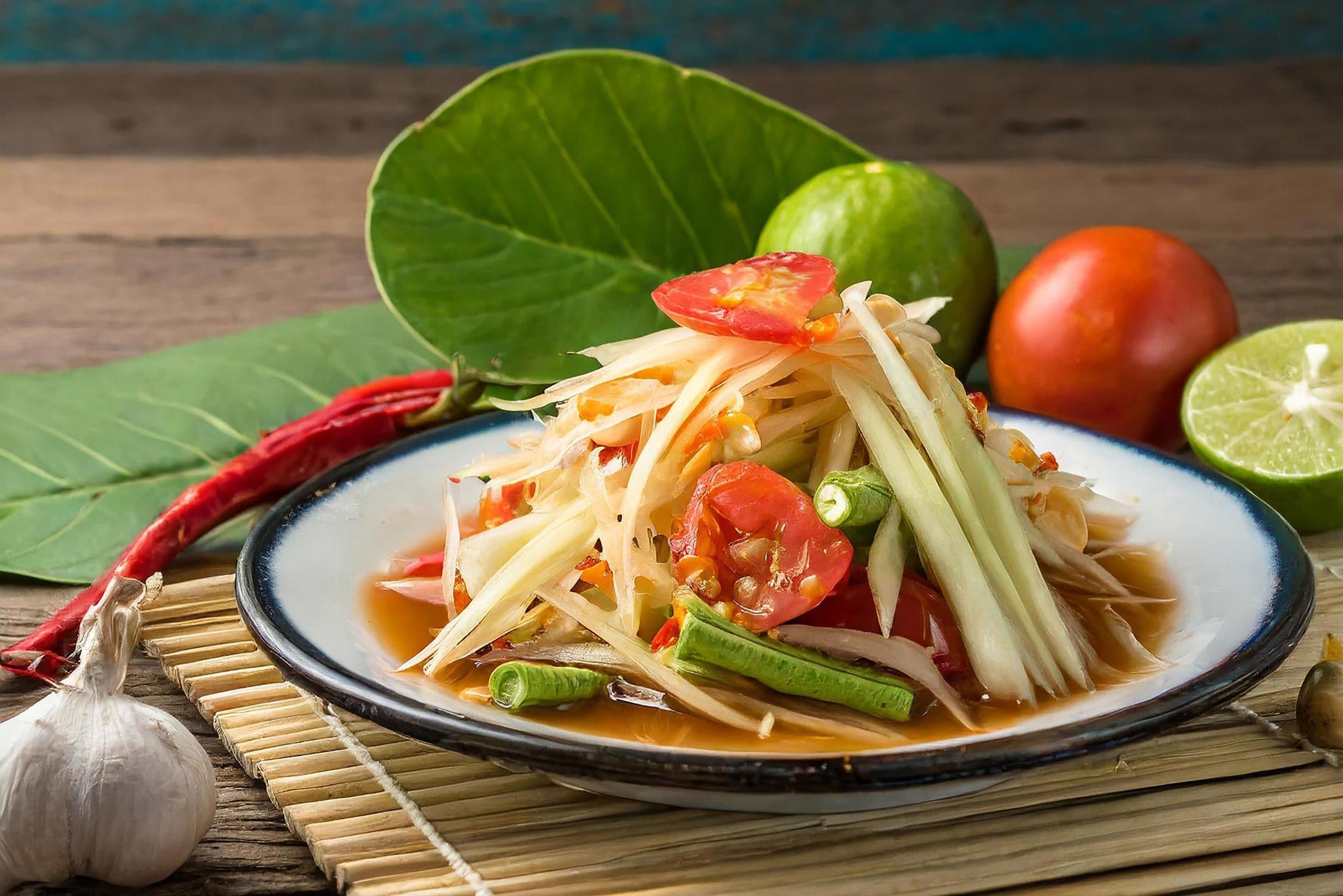 Traditional Thai Som Tam salad